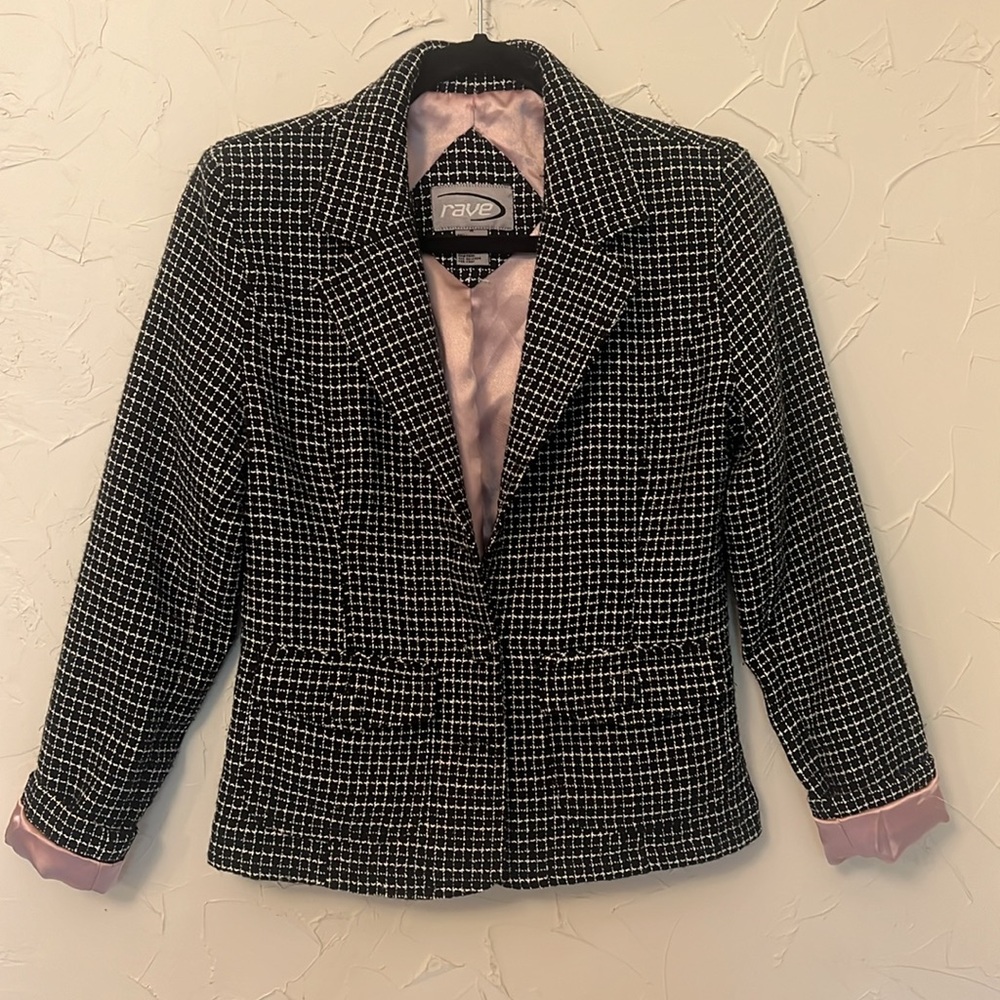 B & W Tweed-Style Jacket by Rave, Sz M